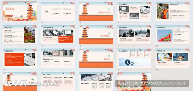 橙色系商务PPT模板展示