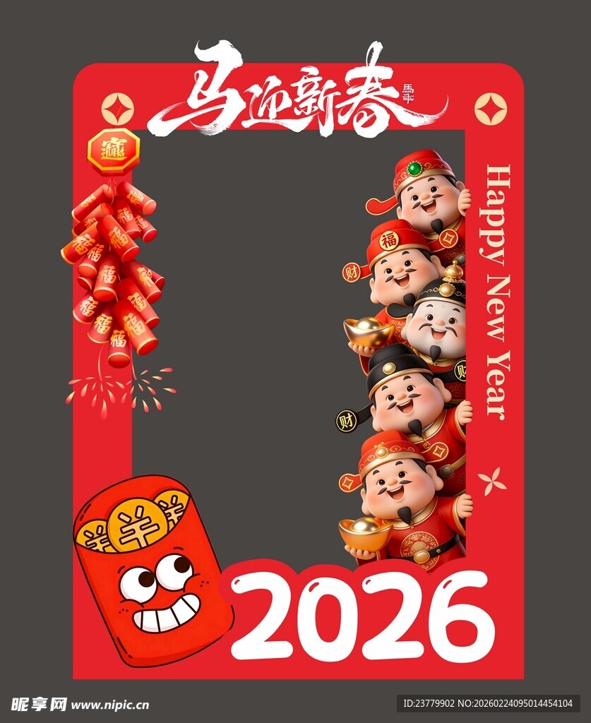 马迎新春打卡框