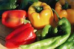 多彩甜椒与青椒的组合