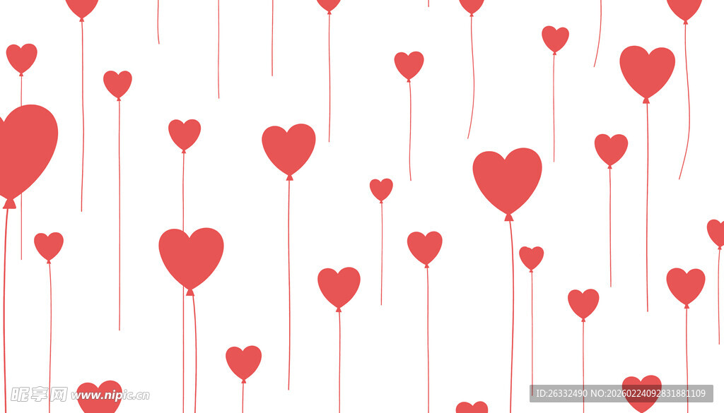 爱心气球背景