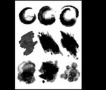 水墨质笔刷 笔头 笔触 笔刷画