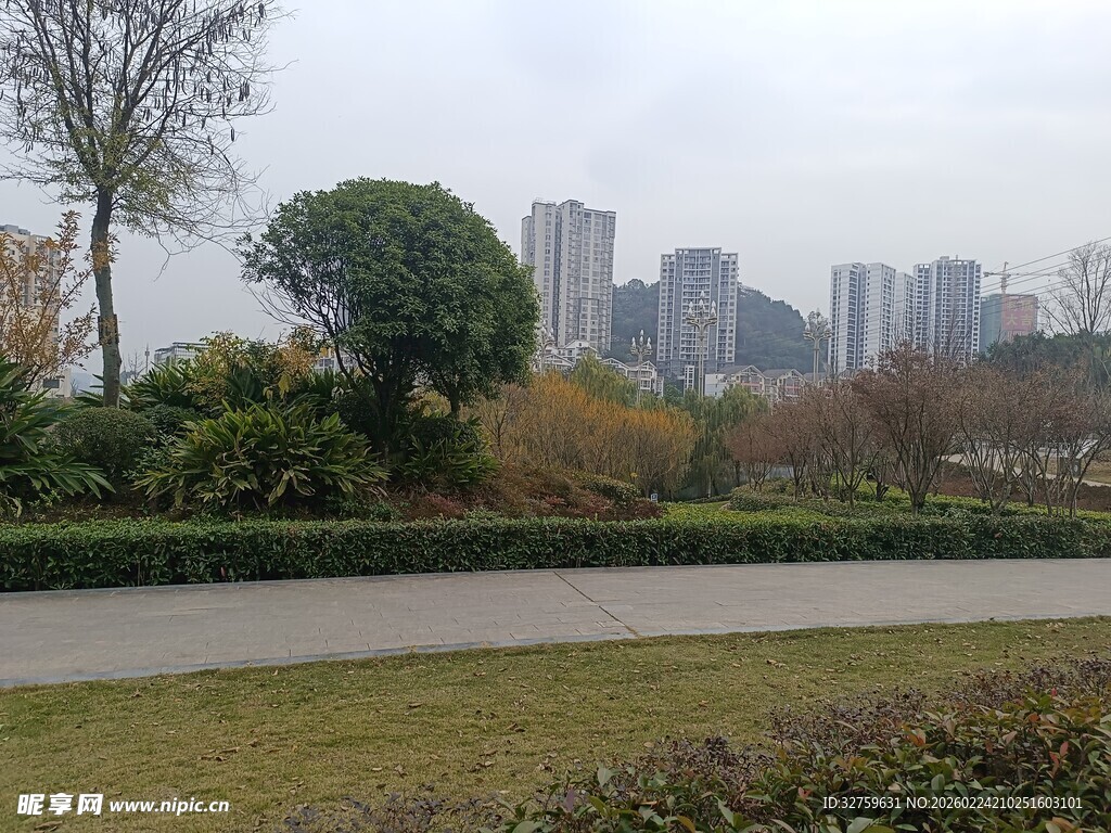 城市公园景观远景