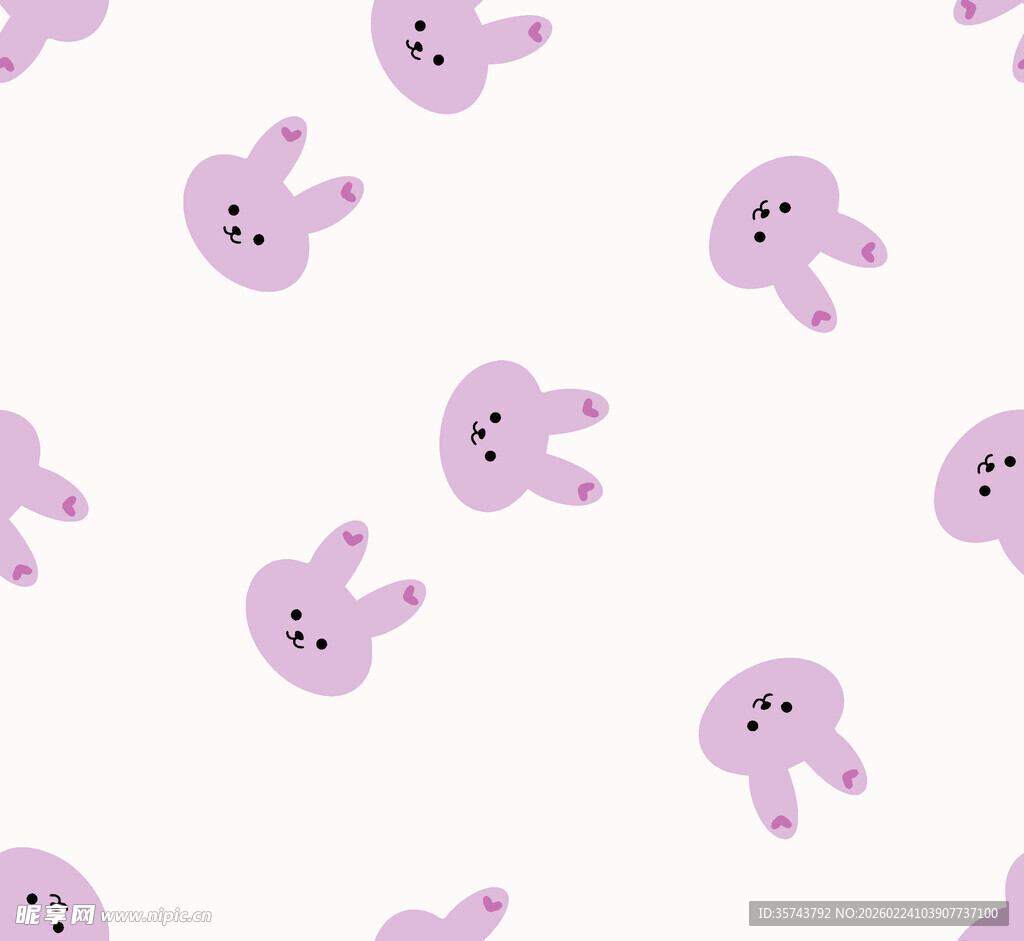 可爱粉色兔子卡通