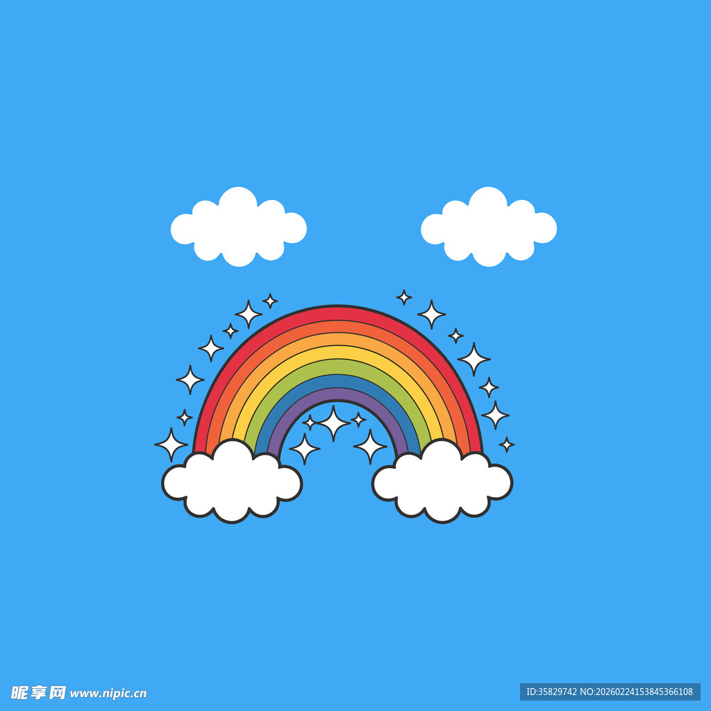 彩虹与云朵