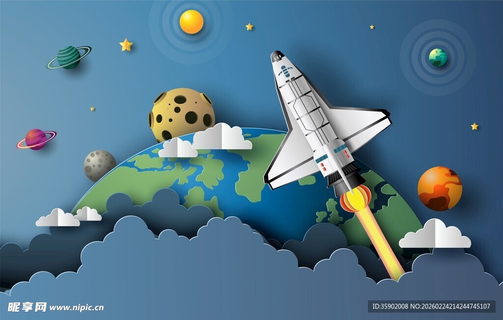 纸飞机火箭开启太空之旅