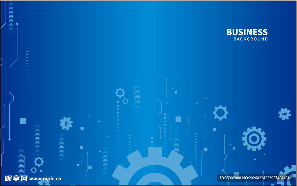 科技风蓝色齿轮背景图
