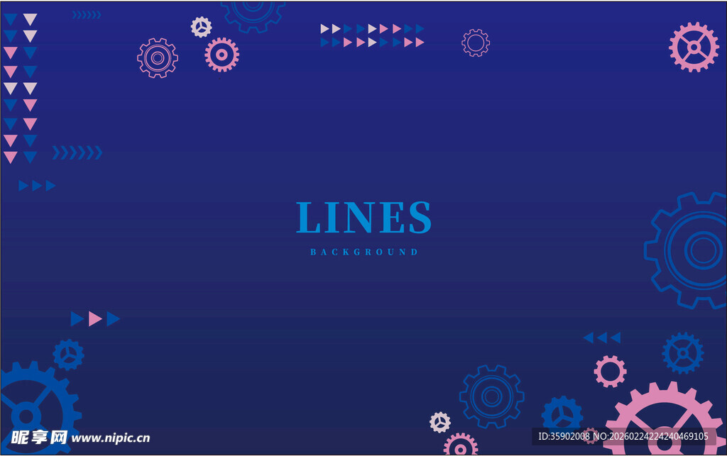 科技风齿轮线条背景图