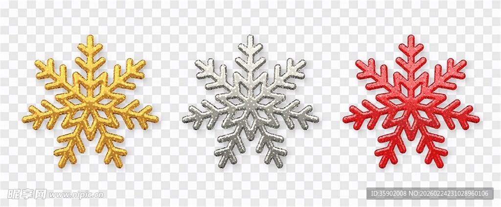 三色雪花装饰图案