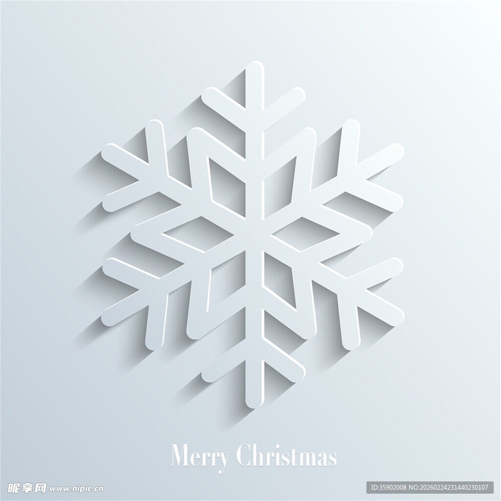 立体雪花圣诞装饰图案