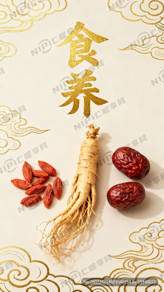 主题：食养；元素：人参、枸杞、