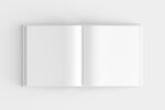 空白翻开的正方形书本展示样机
