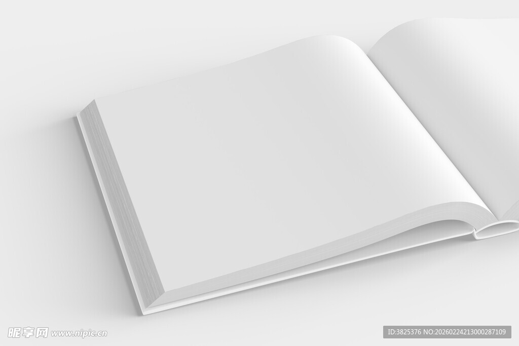 空白翻开的正方形书本展示样机