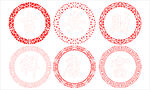 红色粉色圆形花纹边框