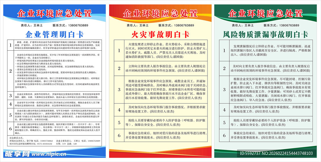 企业环境应急处置明白卡