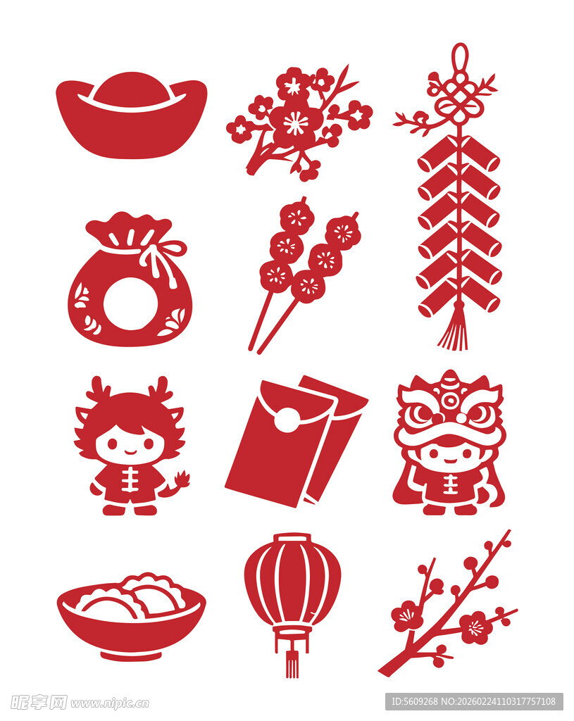春节元素图标集