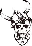 带角骷髅头图案设计