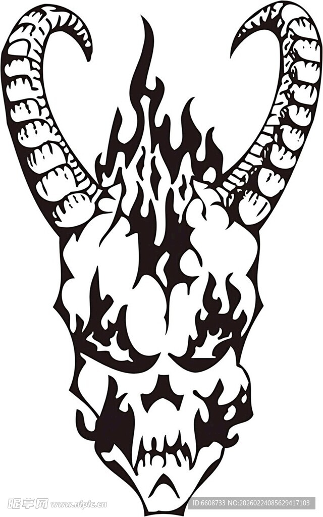 恶魔骷髅头图案设计