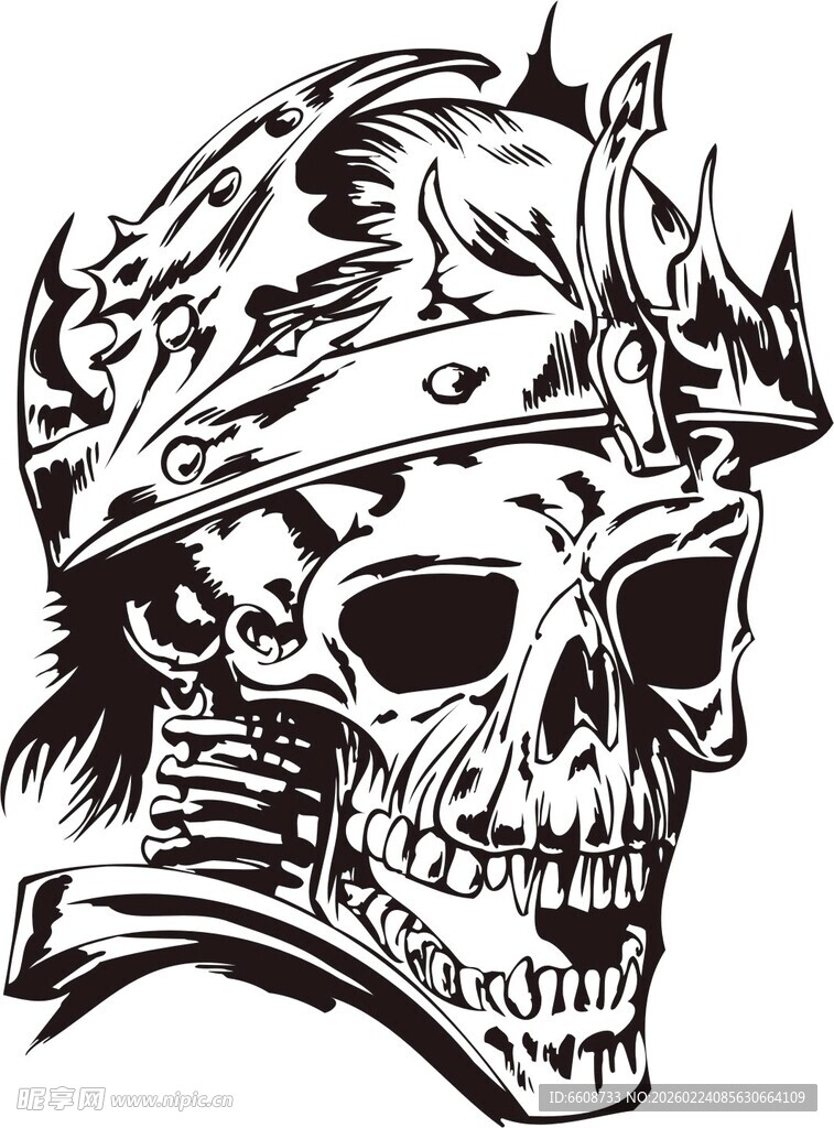 骷髅骑士头盔图案设计