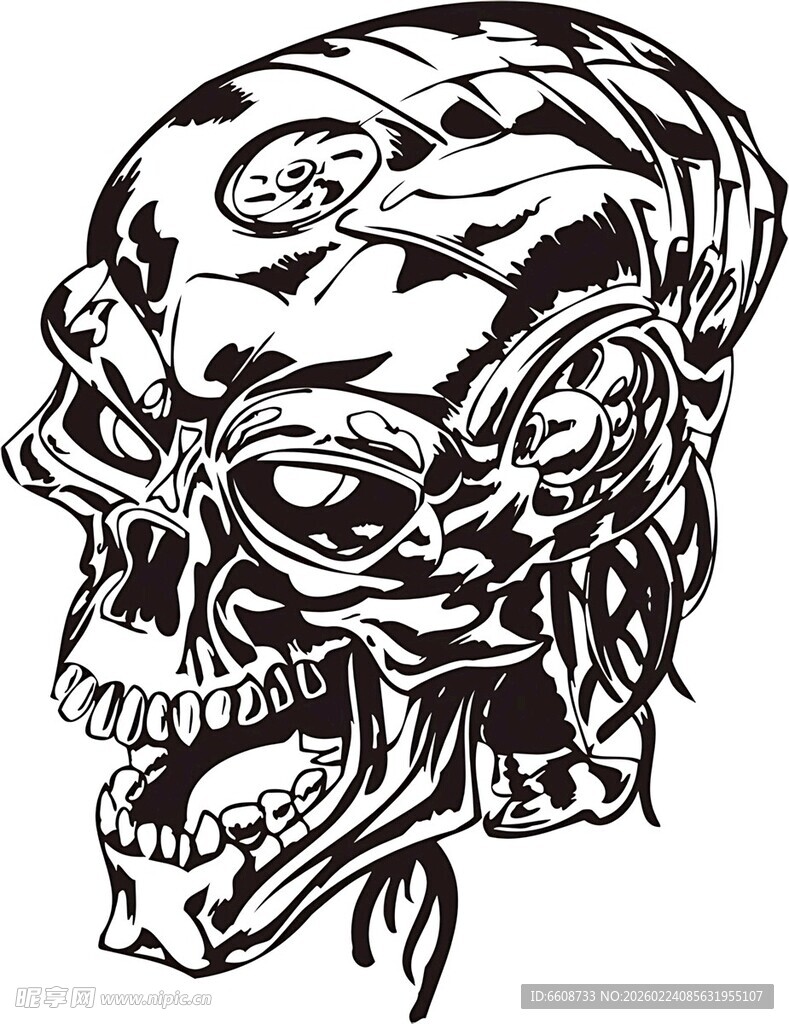 骷髅头纹身图案设计