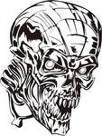 机械骷髅头图案设计