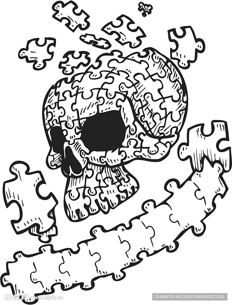 骷髅拼图图案
