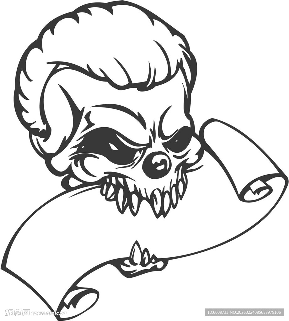 恶魔头像咬卷轴