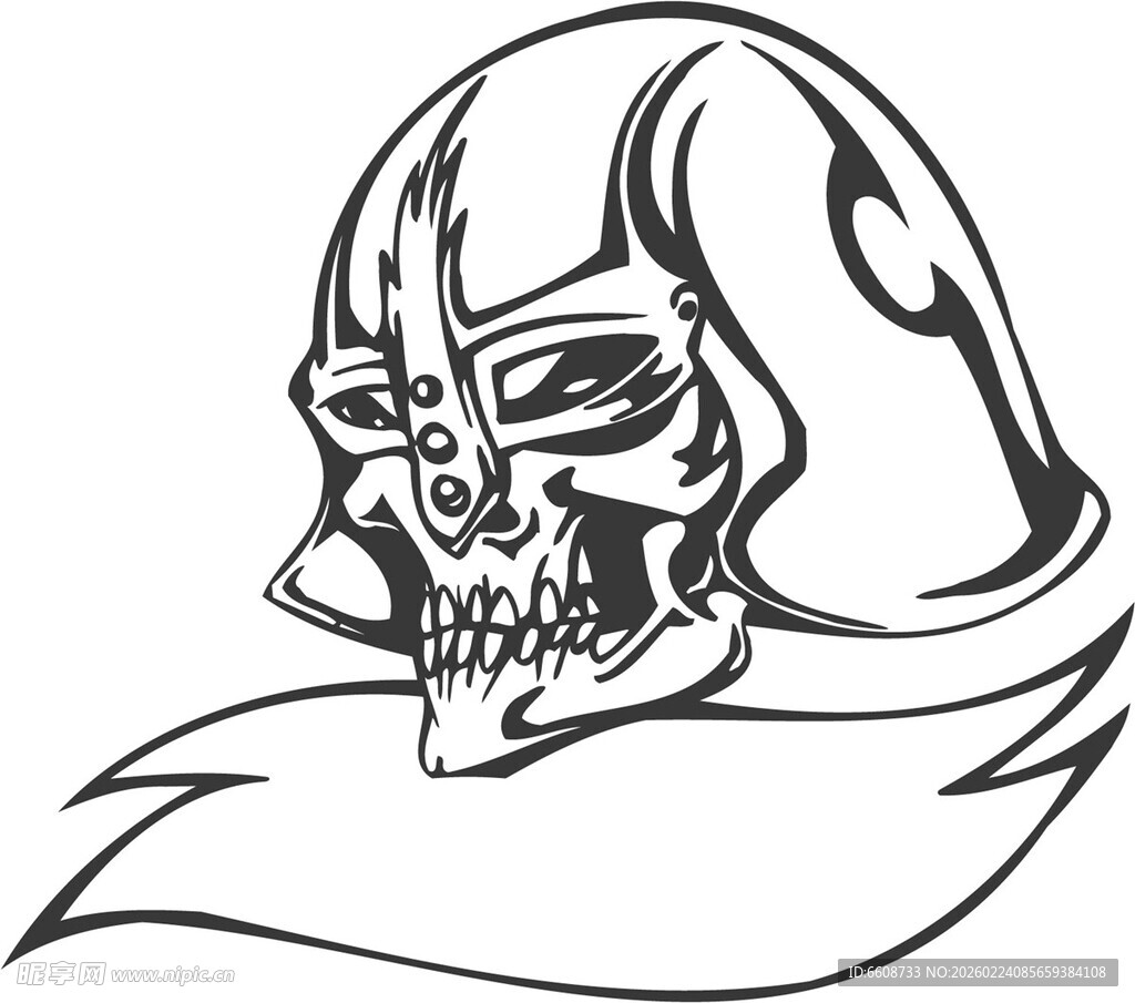 骷髅头盔图案设计