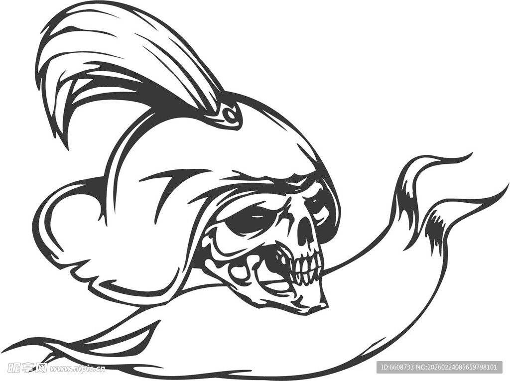 骷髅骑士头盔插画