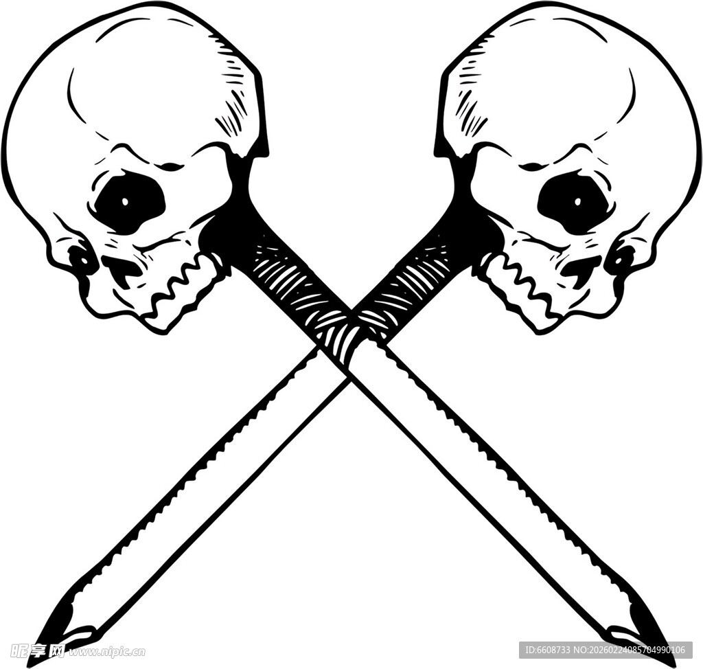 交叉骷髅与长矛图案