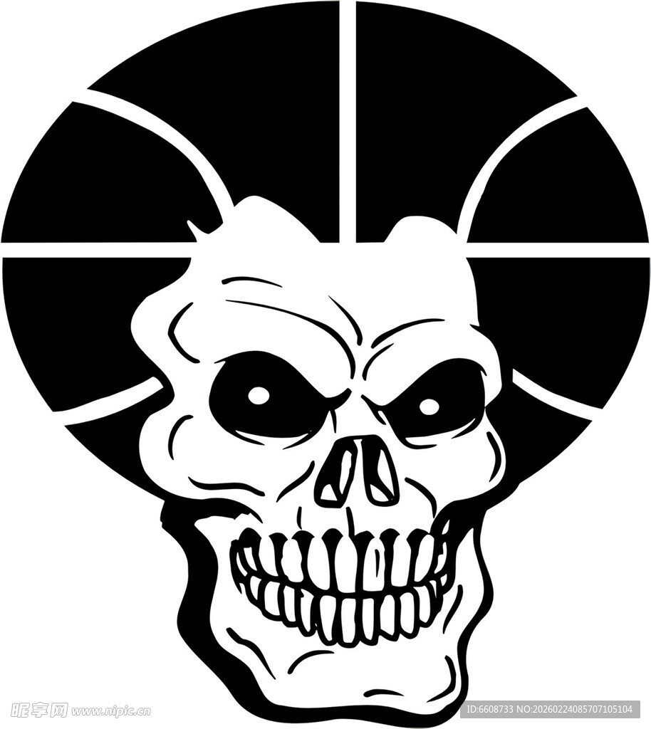 骷髅篮球图案设计