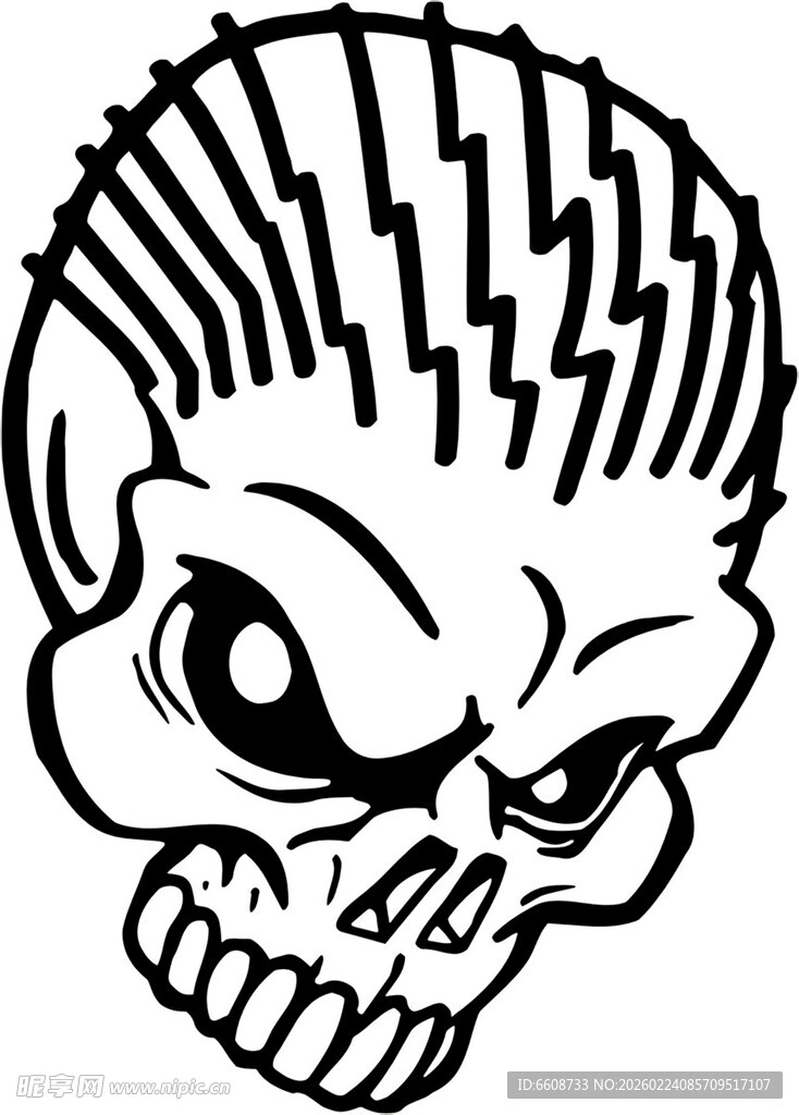 朋克风骷髅头图案设计