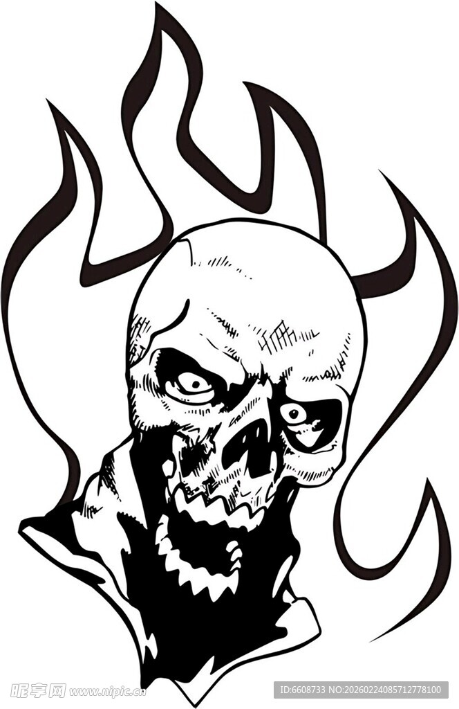 火焰骷髅头图案