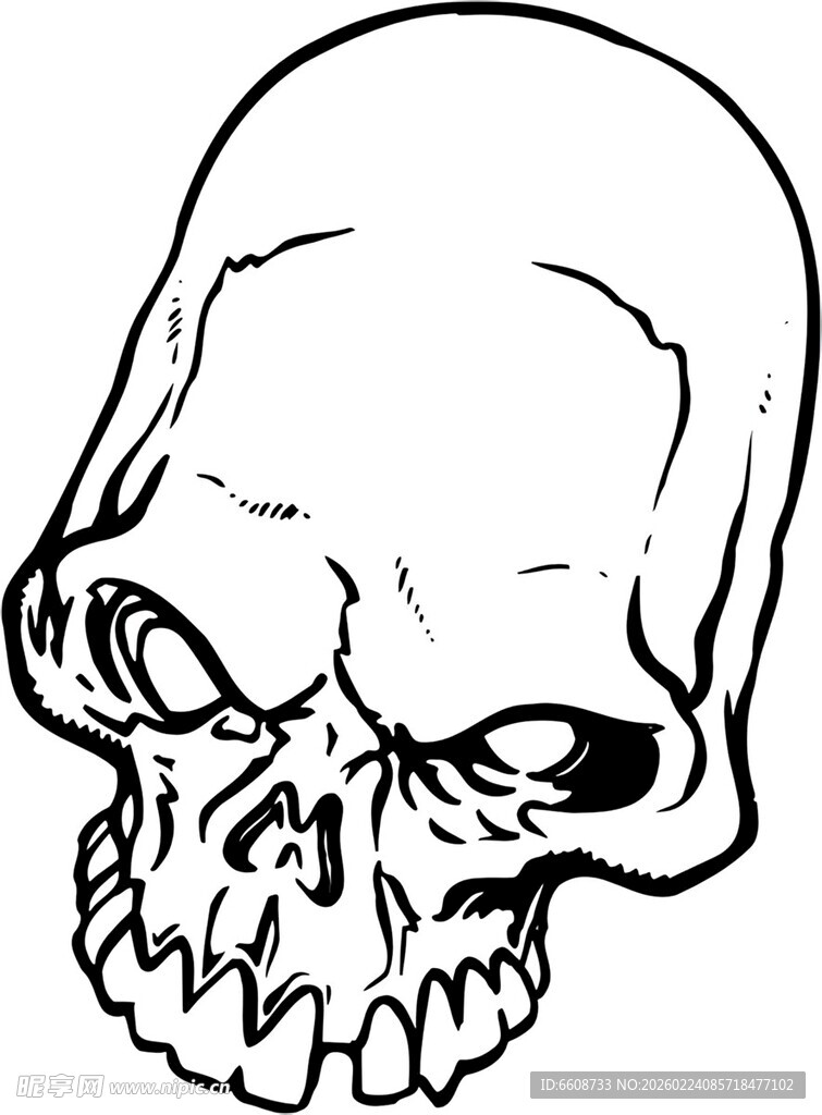 愤怒骷髅头插画