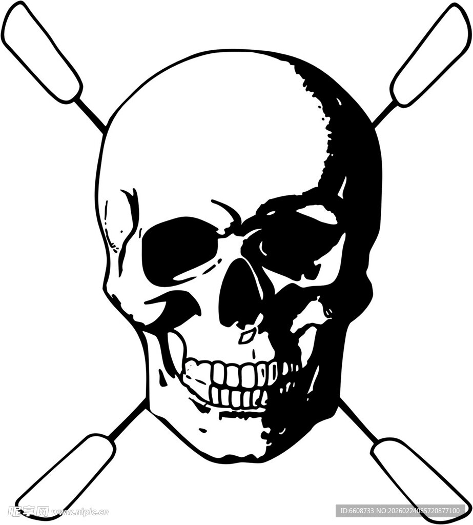 骷髅与交叉船桨图案