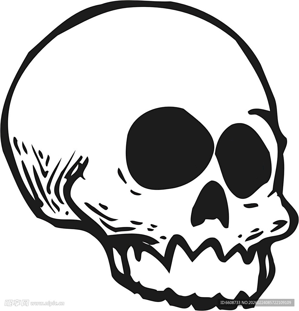简约骷髅头插画