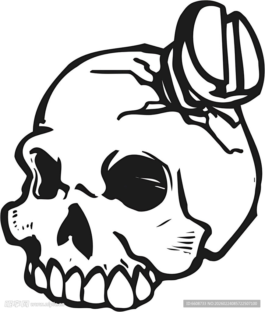 骷髅头与螺栓图案设计