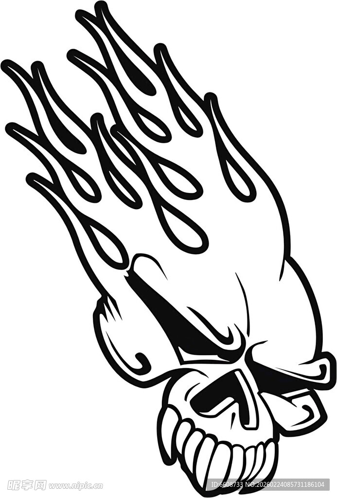 火焰骷髅头图案设计