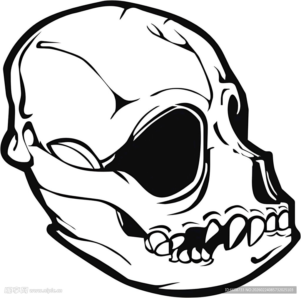 简约黑白骷髅头图案