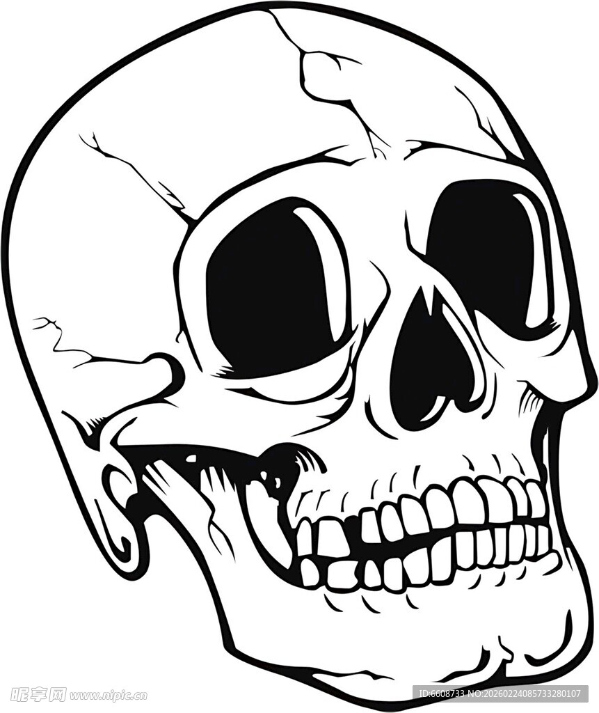 手绘骷髅头图案