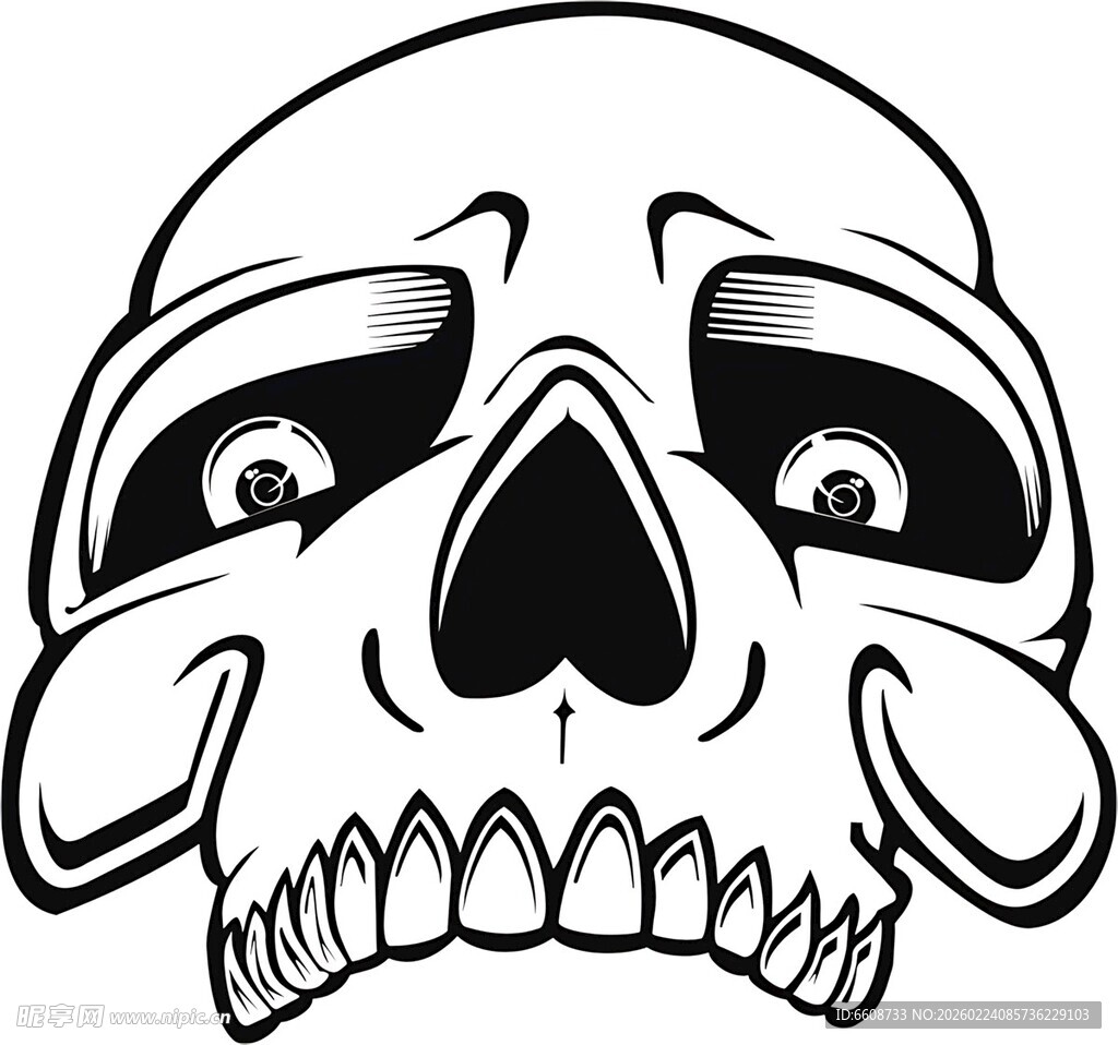 卡通风格骷髅头形象