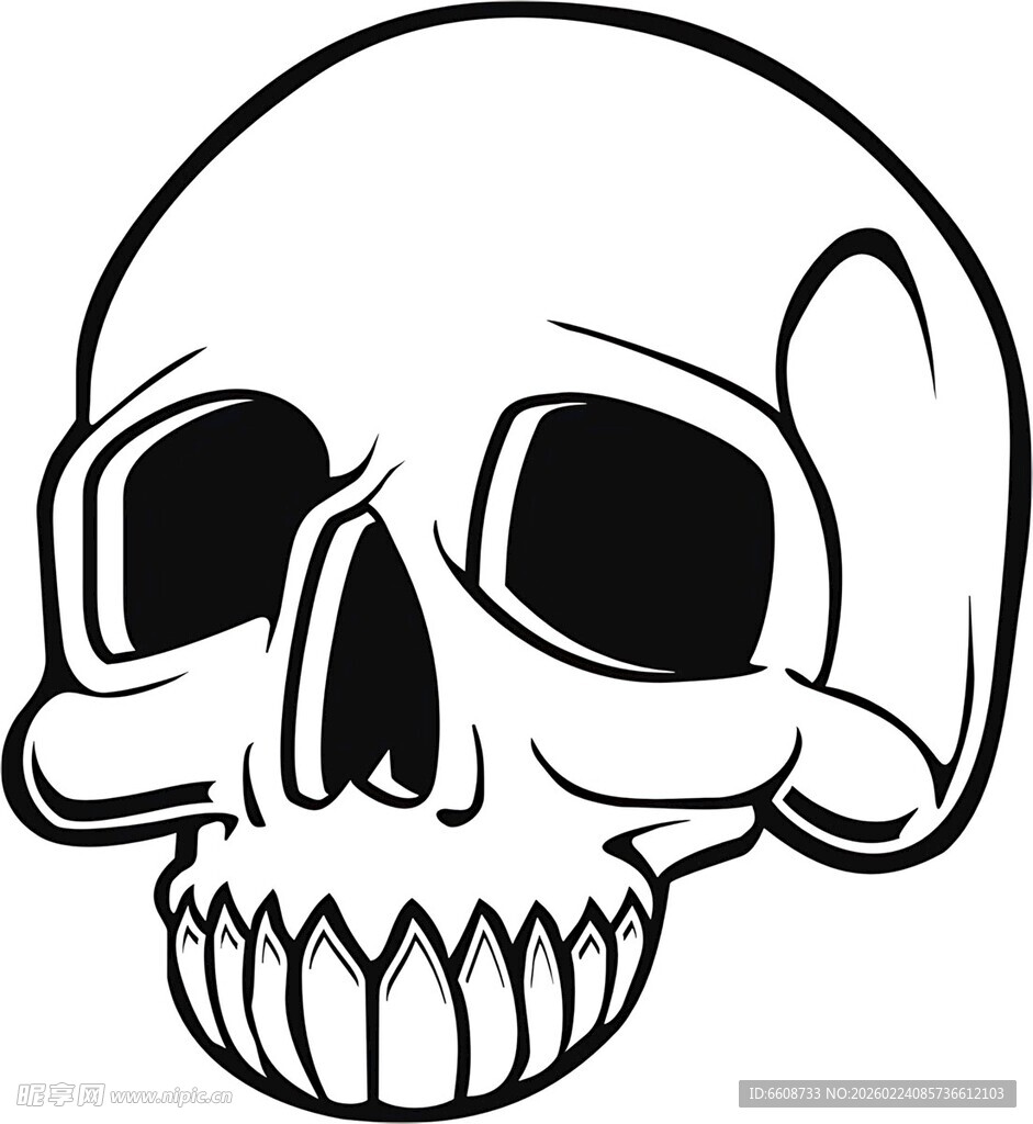 卡通风格骷髅头形象