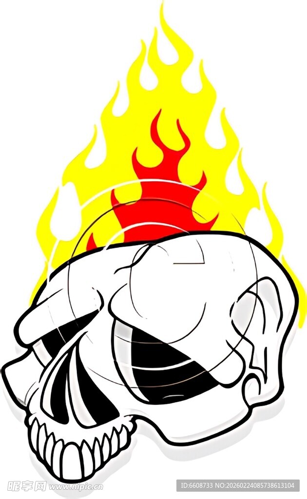 火焰骷髅头图案设计