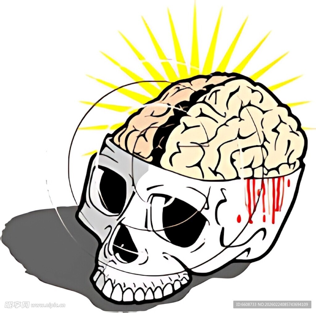 骷髅头带红绿特效图案