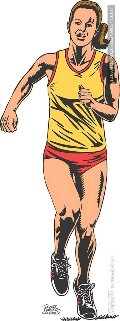 奔跑的女运动员