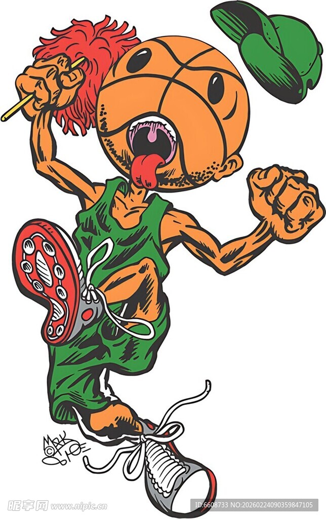 卡通篮球精灵活力舞动