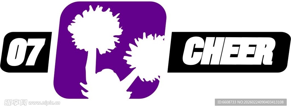 紫色啦啦队主题标志设计