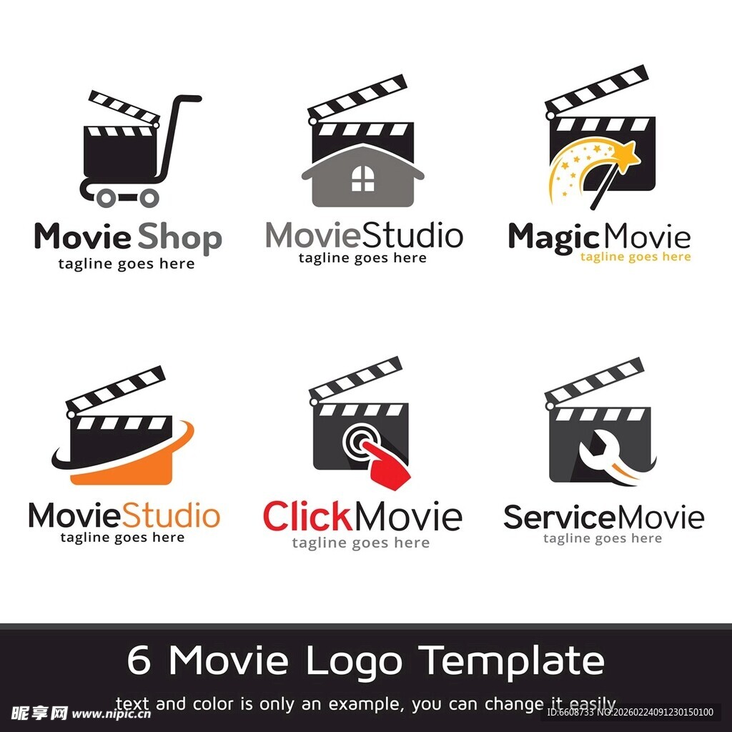 6款电影标志模板展示
