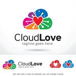 CloudLove多彩爱心标志