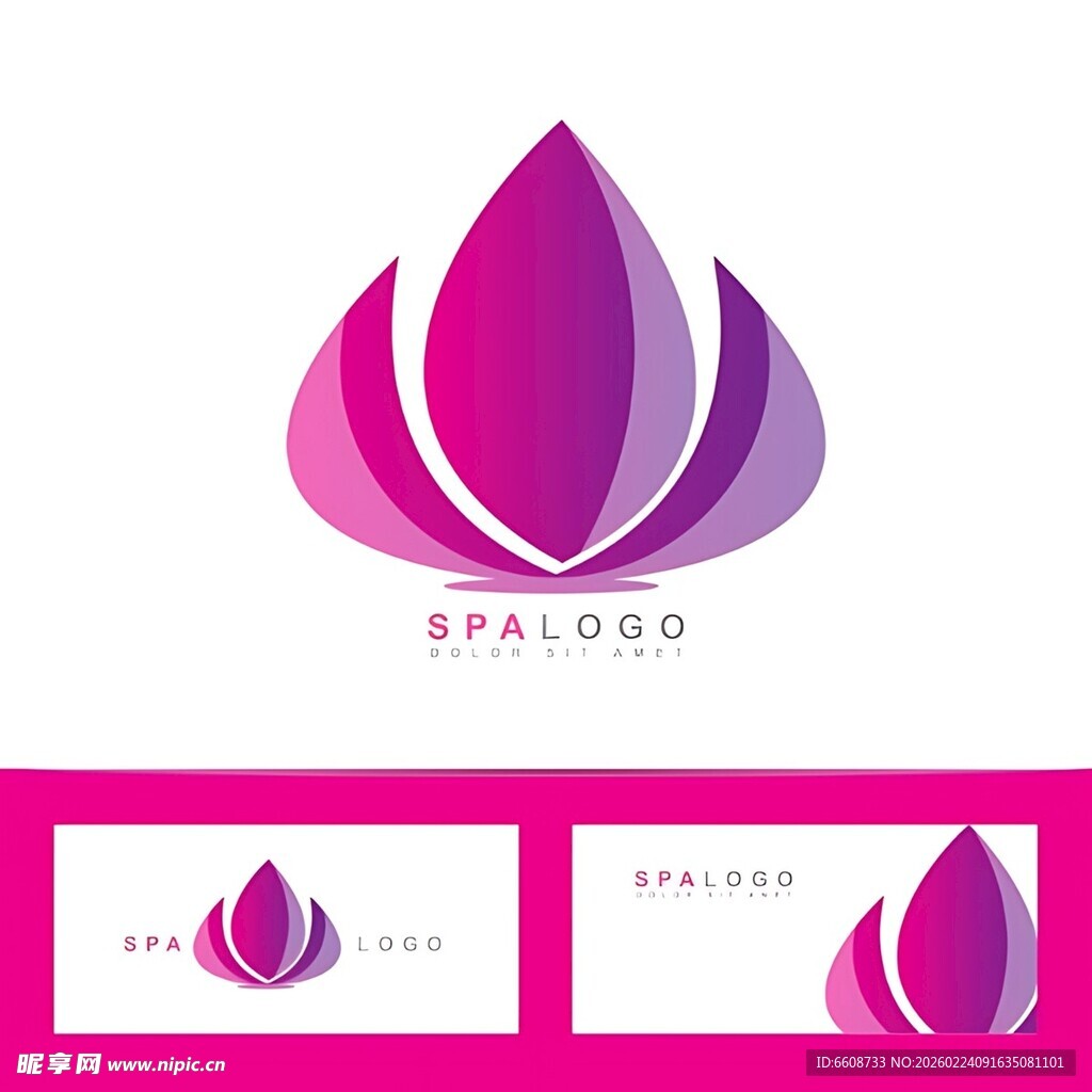 优雅紫色花瓣形SPA标志