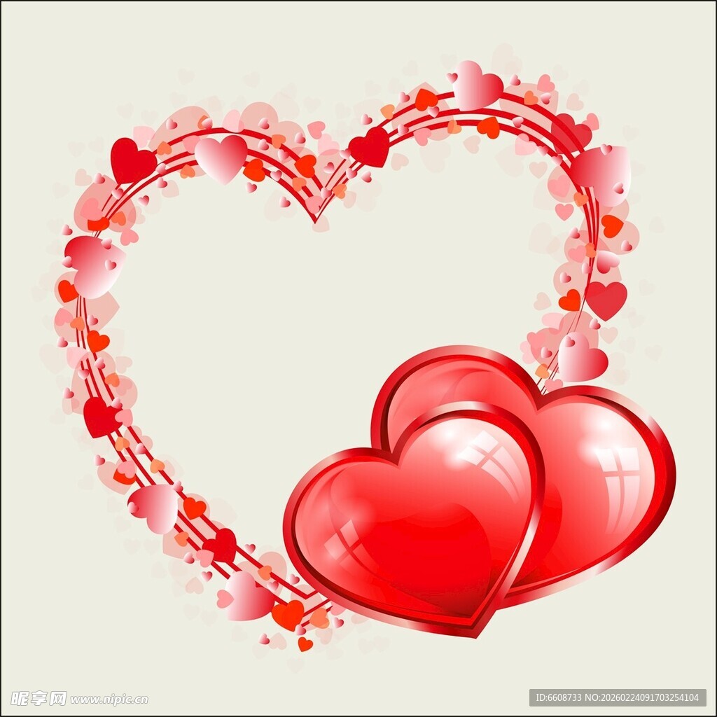 心形装饰与双红心图案